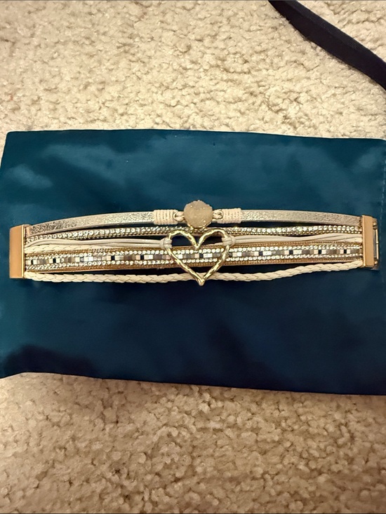 Jewelry - Layered Cream and Gold Wrap Bracelet